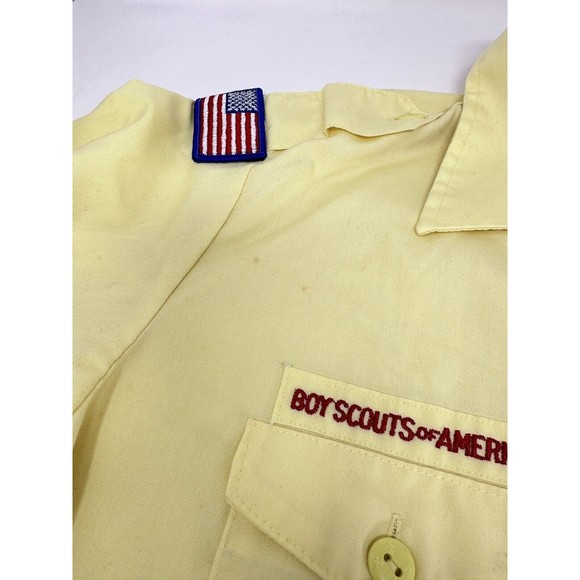 Official BSA Boy Scout Adult Shirt Size 42 Yellow some Patches still on… - Picture 5 of 11
